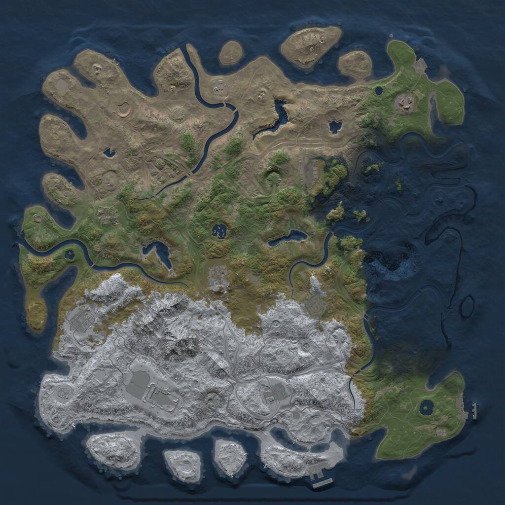 Rust Map: Procedural Map, Size: 5000, Seed: 57385, 17 Monuments
