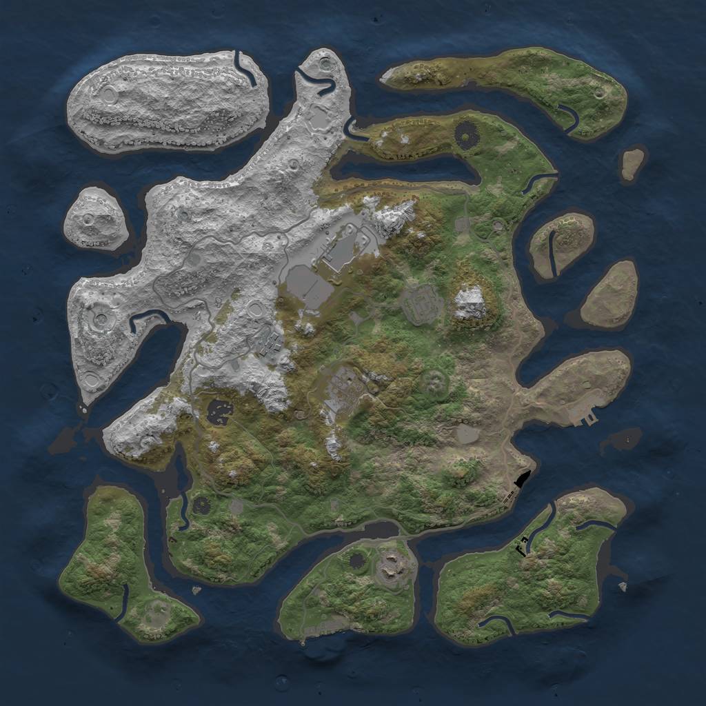 Rust Map: Procedural Map, Size: 4000, Seed: 635345, 14 Monuments