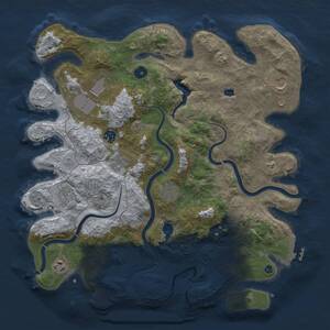 Thumbnail Rust Map: Procedural Map, Size: 4000, Seed: 123456, 14 Monuments