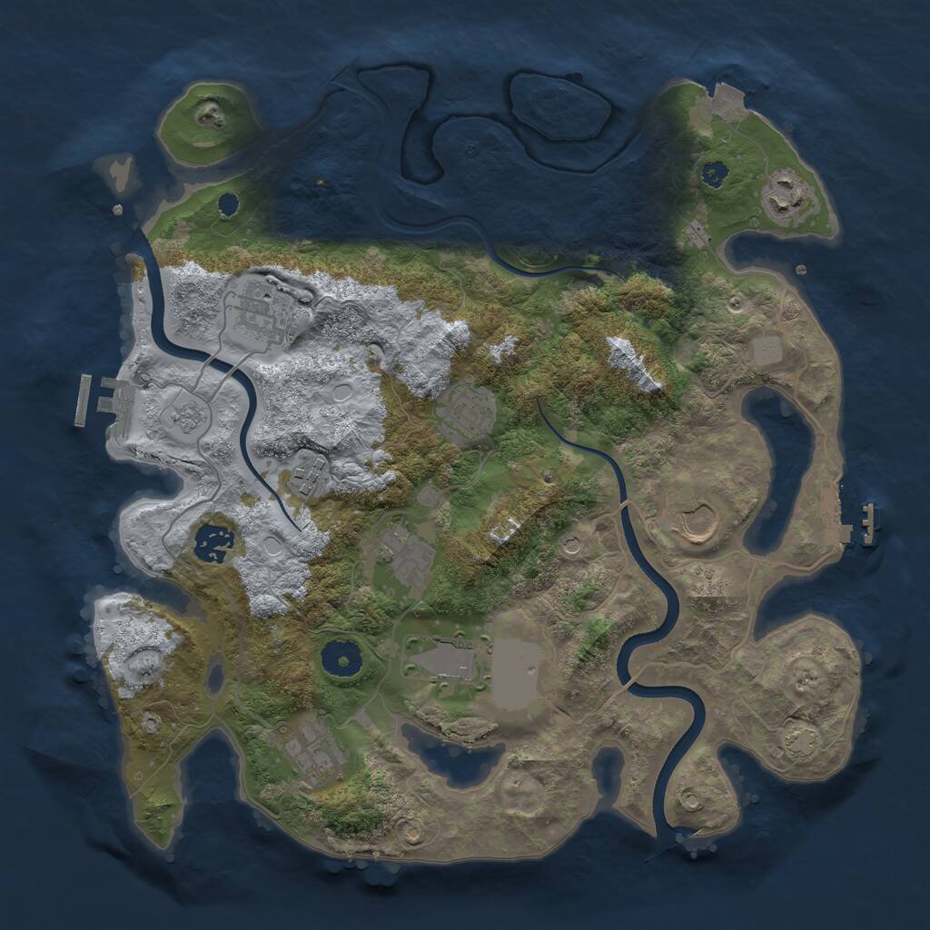 Rust Map: Procedural Map, Size: 3550, Seed: 305856, 15 Monuments