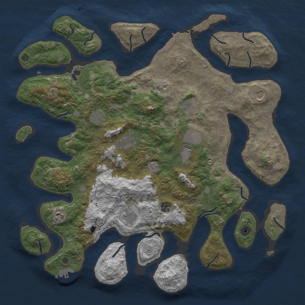 Rust Map: Procedural Map, Size: 4500, Seed: 300574, 17 Monuments