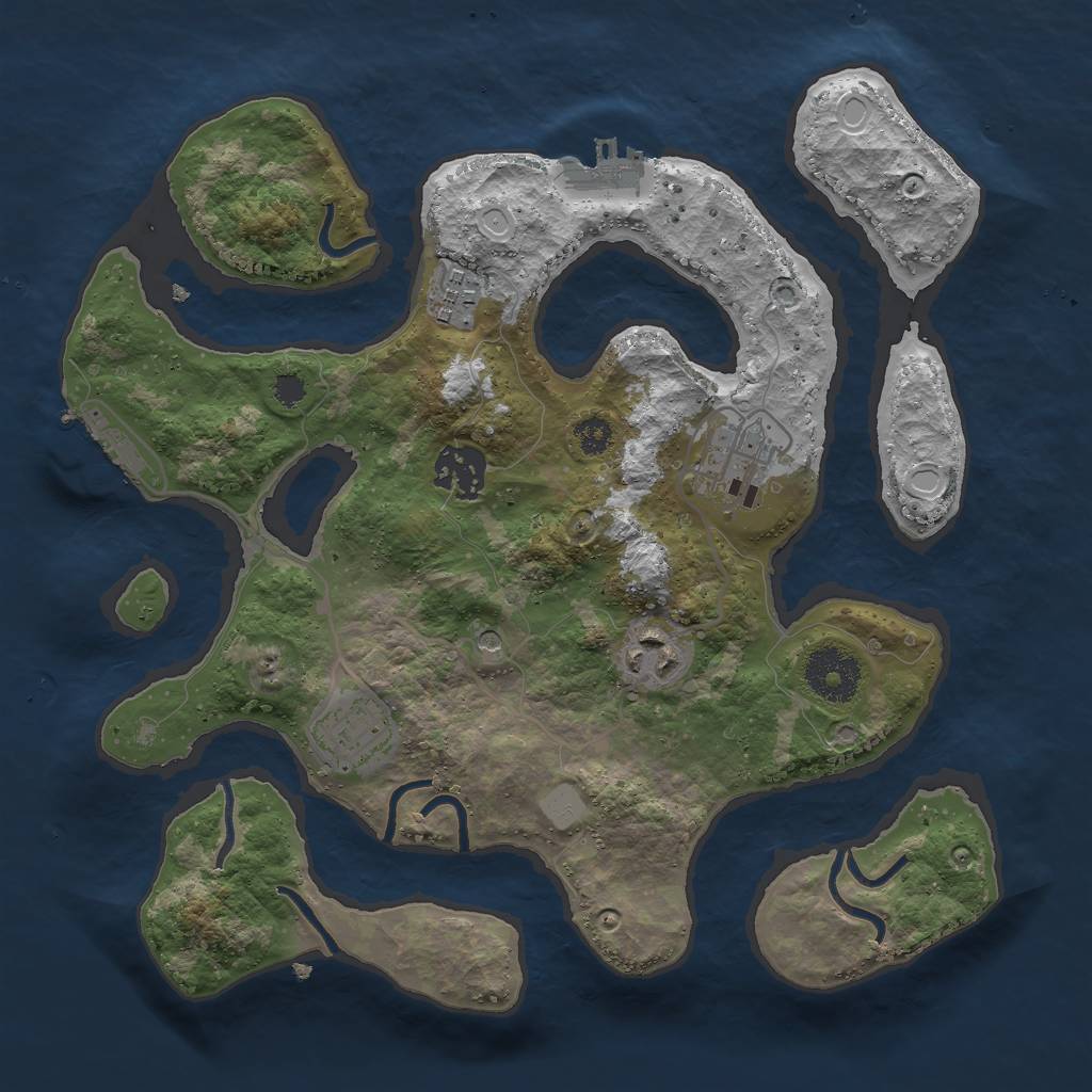 Rust Map: Procedural Map, Size: 3000, Seed: 510716184, 13 Monuments