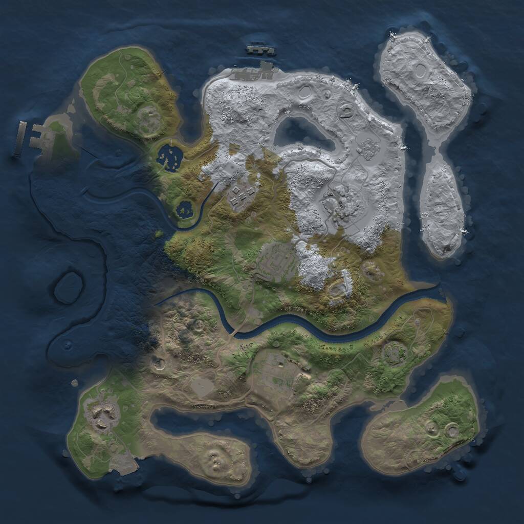 Rust Map: Procedural Map, Size: 3000, Seed: 510716184, 12 Monuments