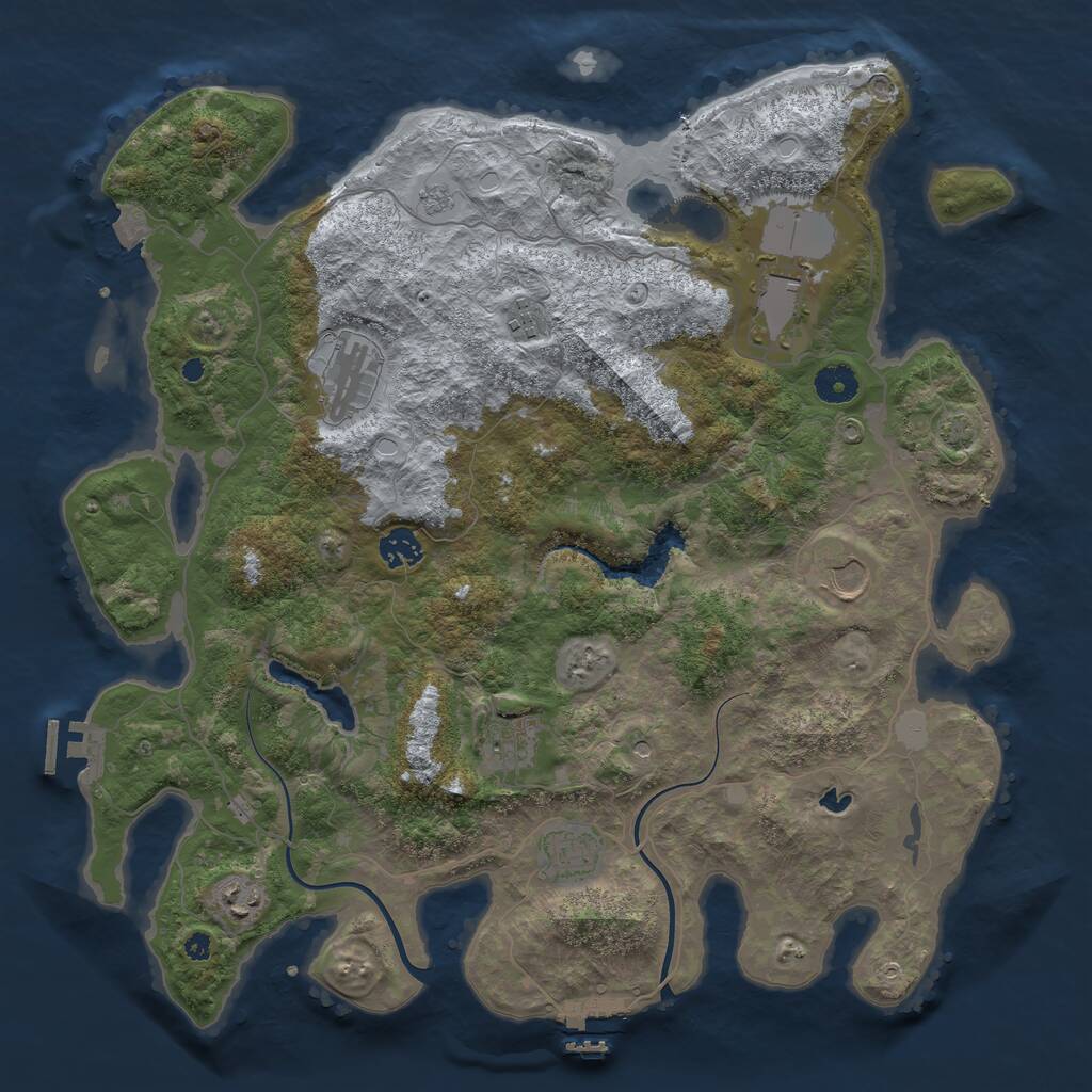 Rust Map: Procedural Map, Size: 4000, Seed: 201787, 14 Monuments