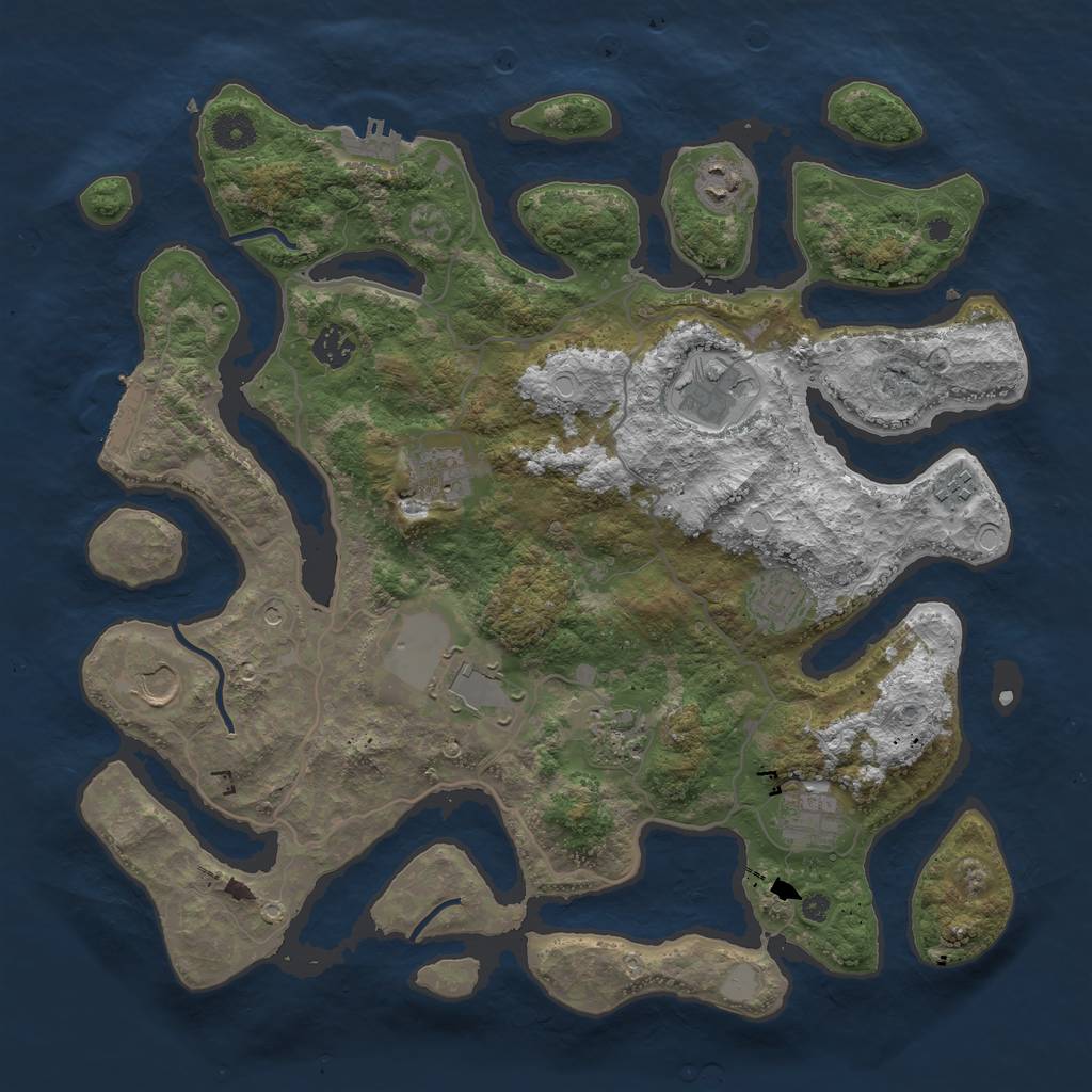 Rust Map: Procedural Map, Size: 4000, Seed: 188227, 18 Monuments