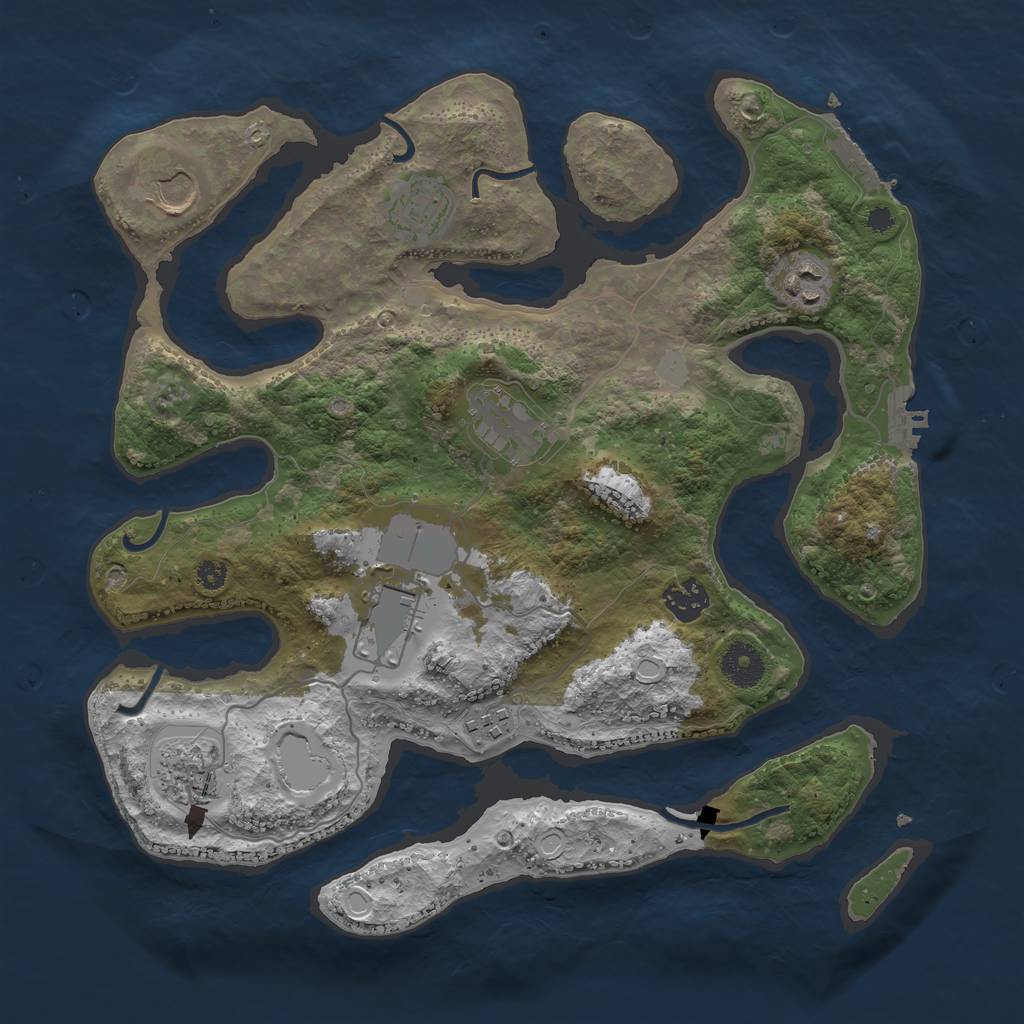 Rust Map: Procedural Map, Size: 3550, Seed: 880547, 15 Monuments