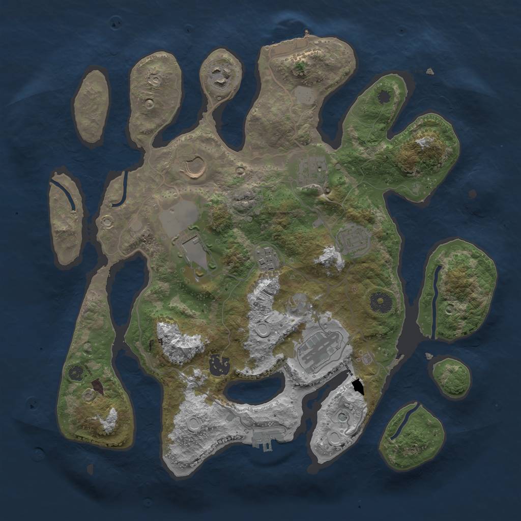 Rust Map: Procedural Map, Size: 3550, Seed: 223400, 16 Monuments