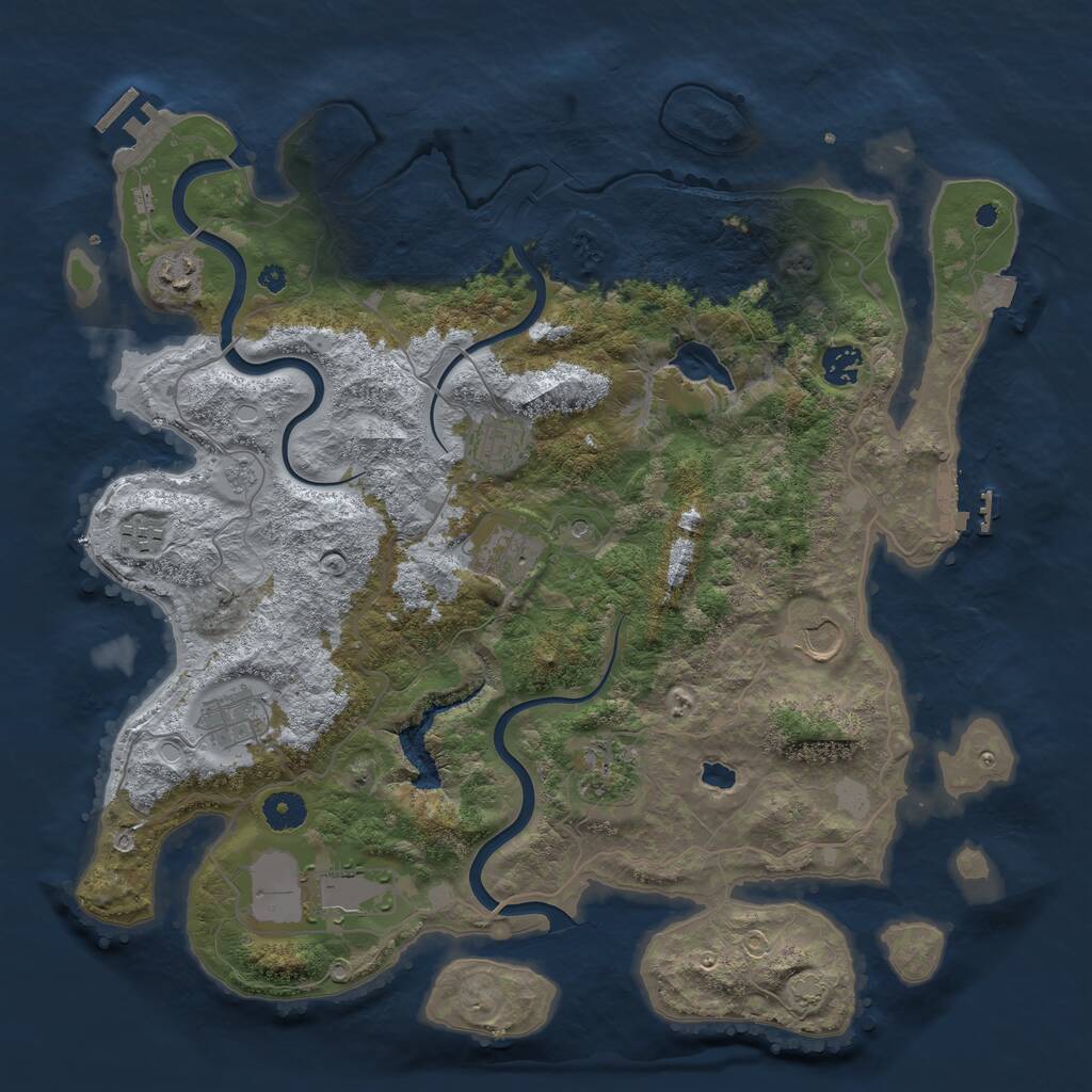 Rust Map: Procedural Map, Size: 4000, Seed: 632339, 15 Monuments
