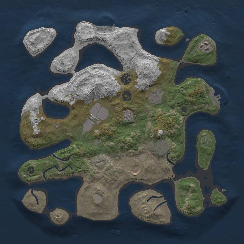 Rust Map: Procedural Map, Size: 3500, Seed: 160952529, 15 Monuments