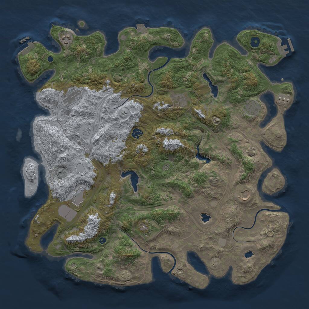 Rust Map: Procedural Map, Size: 4500, Seed: 284302934, 15 Monuments
