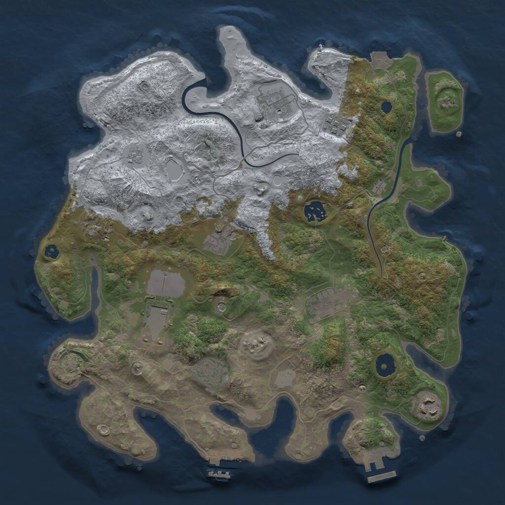 Rust Map: Procedural Map, Size: 3550, Seed: 346302, 15 Monuments