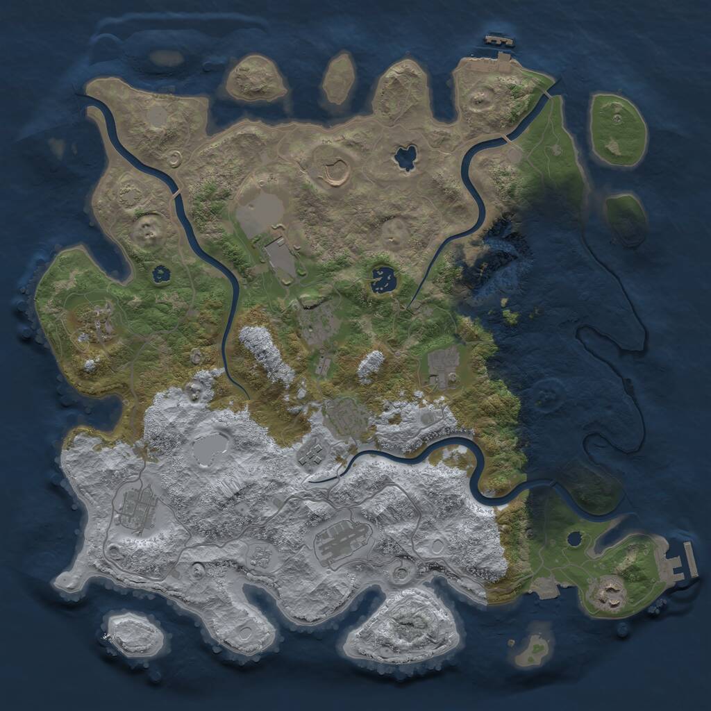 Rust Map: Procedural Map, Size: 4000, Seed: 508108, 17 Monuments
