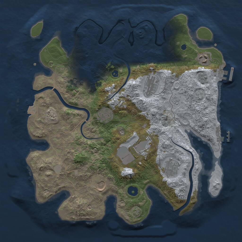 Rust Map: Procedural Map, Size: 3550, Seed: 89759, 14 Monuments