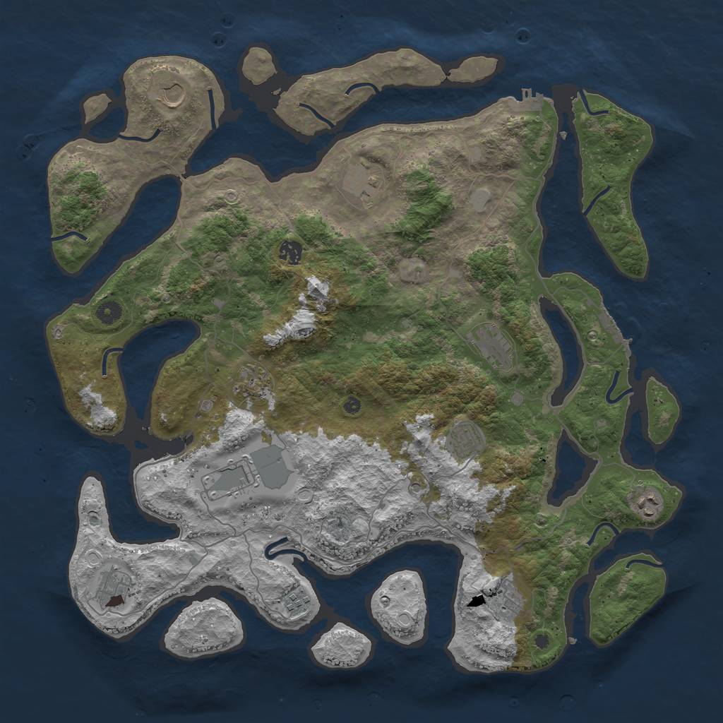 Rust Map: Procedural Map, Size: 4500, Seed: 62434134, 19 Monuments