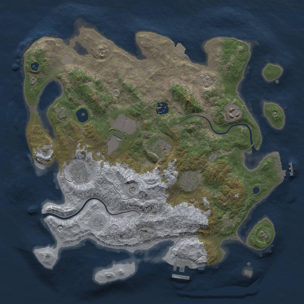 Rust Map: Procedural Map, Size: 3550, Seed: 84284, 13 Monuments