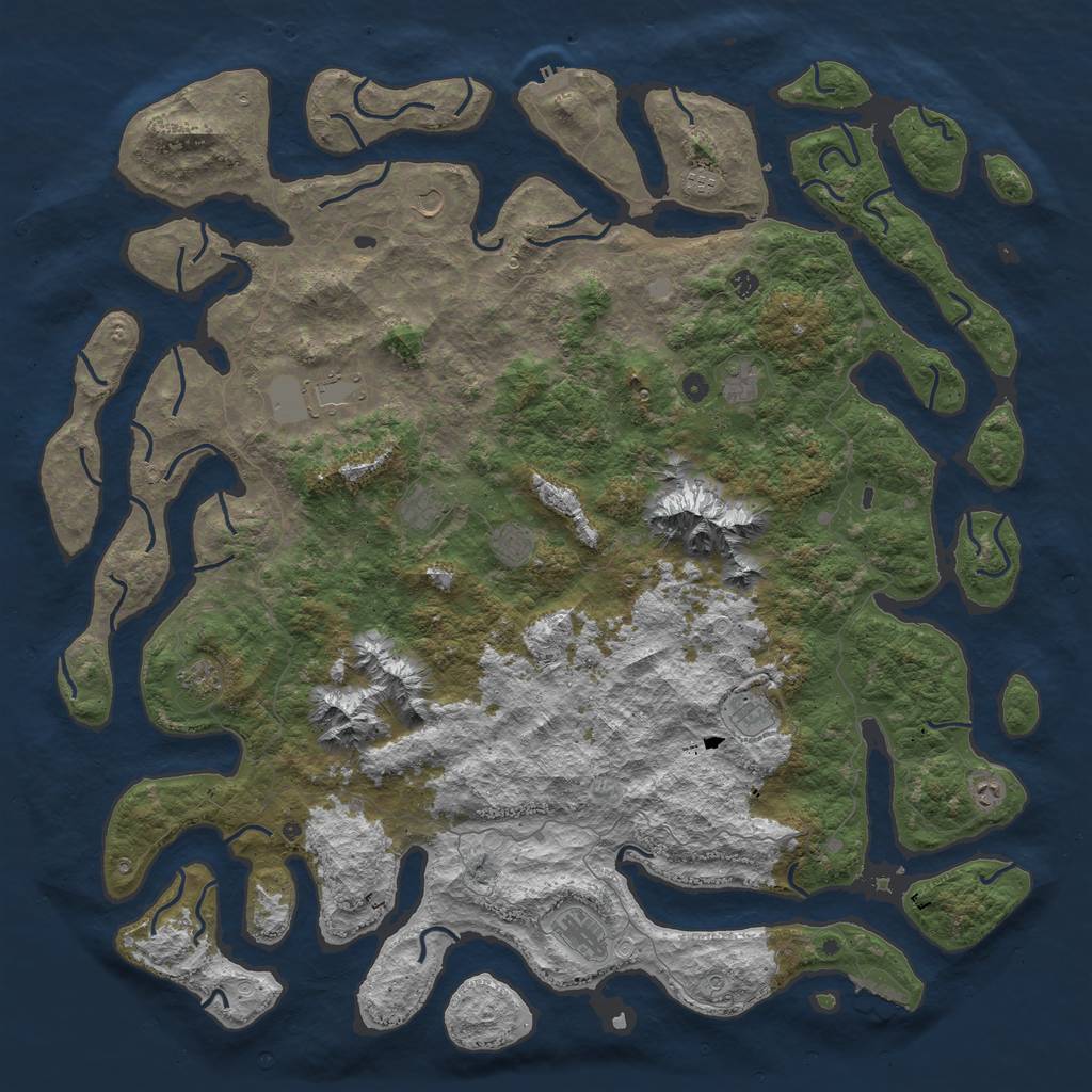 Rust Map: Procedural Map, Size: 6000, Seed: 37358496, 19 Monuments
