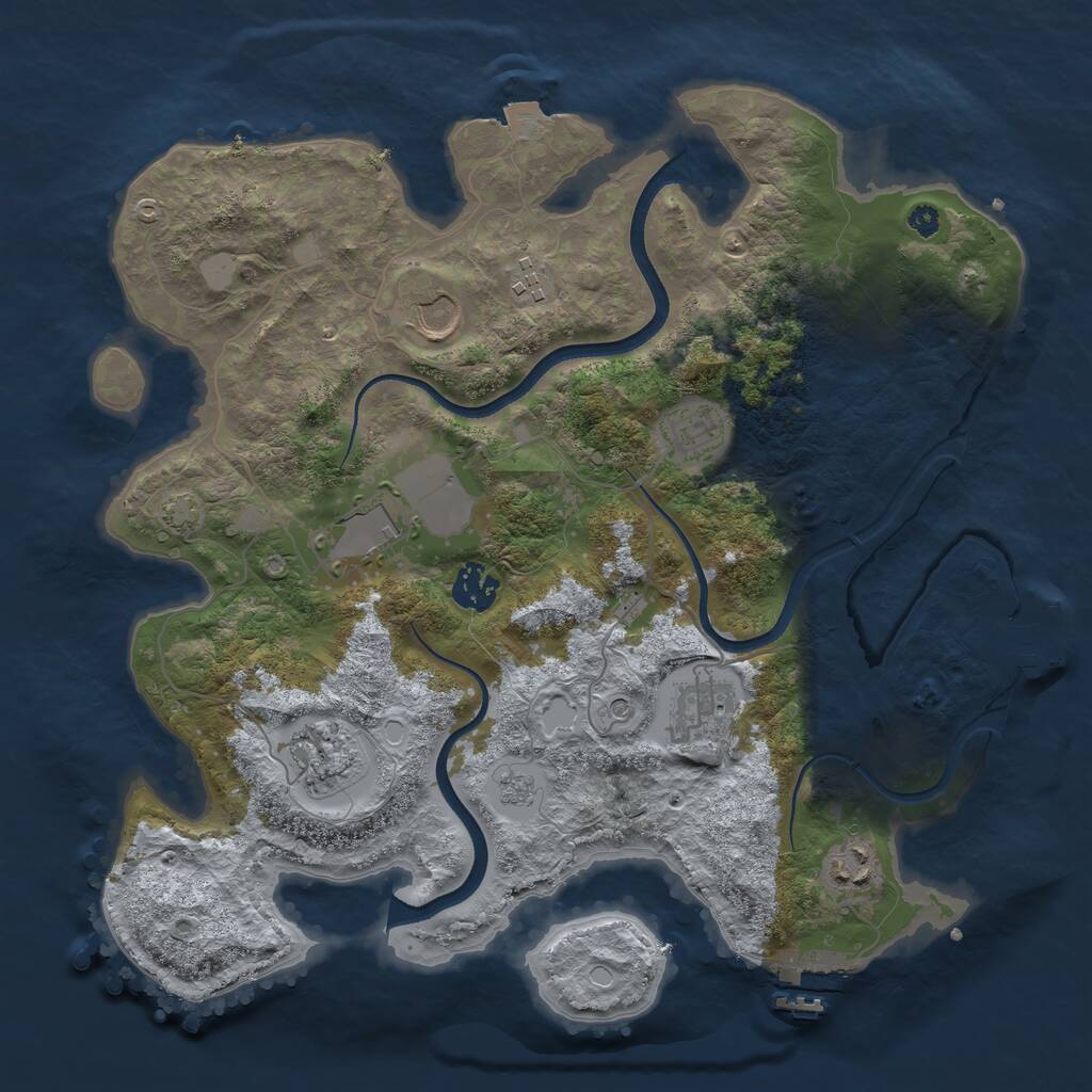 Rust Map: Procedural Map, Size: 3550, Seed: 699854, 14 Monuments