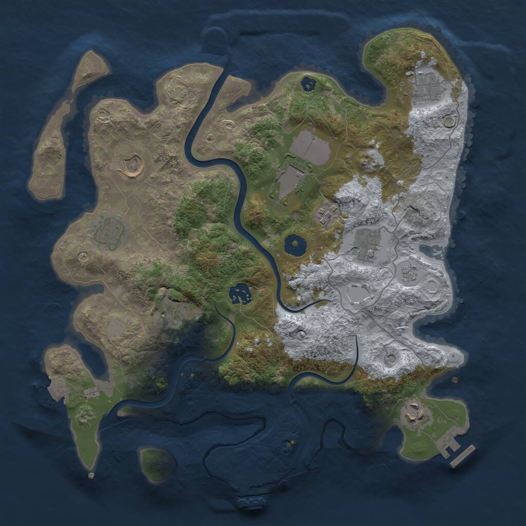 Rust Map: Procedural Map, Size: 3550, Seed: 618039, 15 Monuments