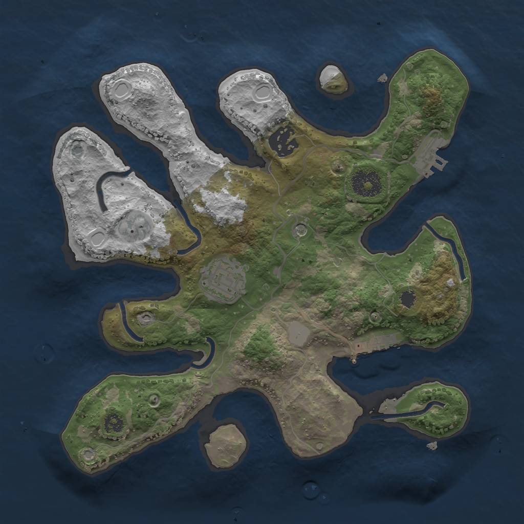 Rust Map: Procedural Map, Size: 2700, Seed: 3079, 10 Monuments