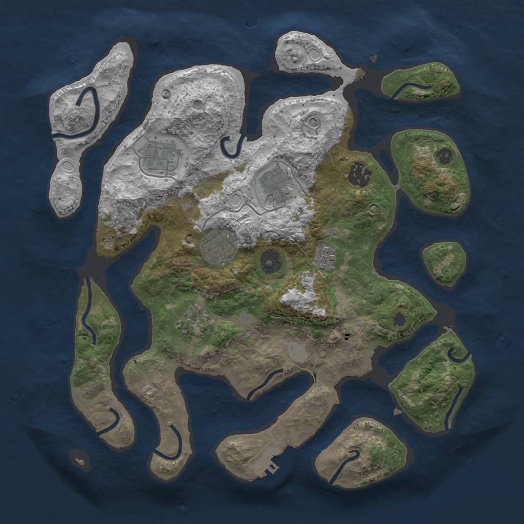 Rust Map: Procedural Map, Size: 3400, Seed: 32112, 13 Monuments