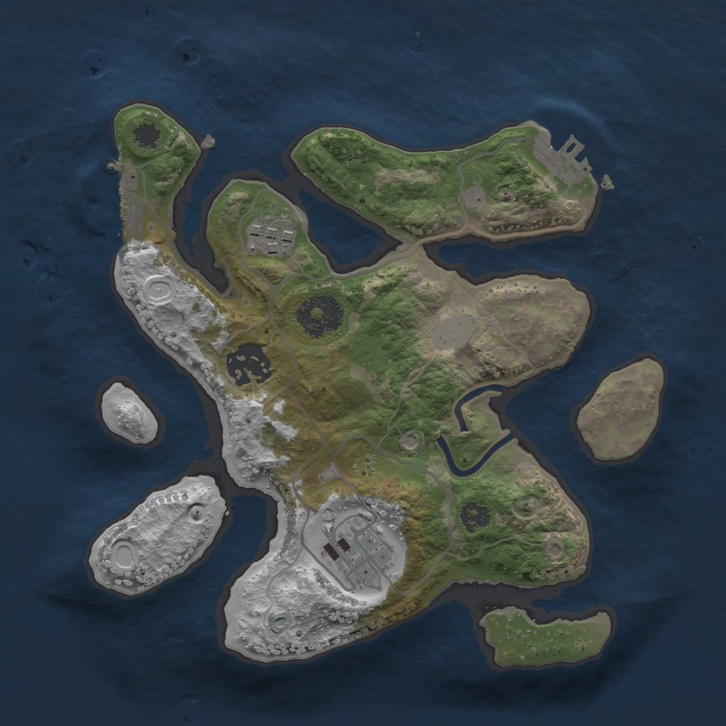 Rust Map: Procedural Map, Size: 2500, Seed: 153426, 10 Monuments
