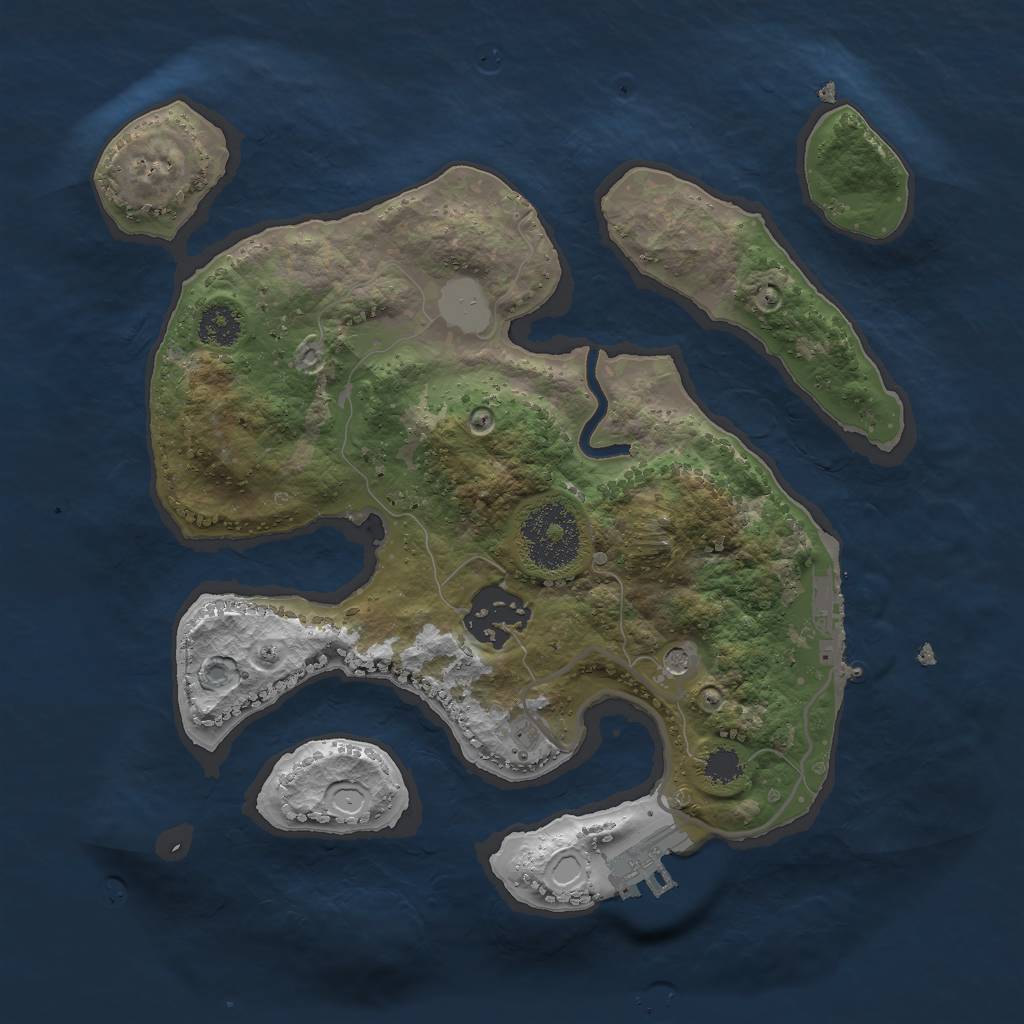 Rust Map: Procedural Map, Size: 2500, Seed: 957390230, 9 Monuments