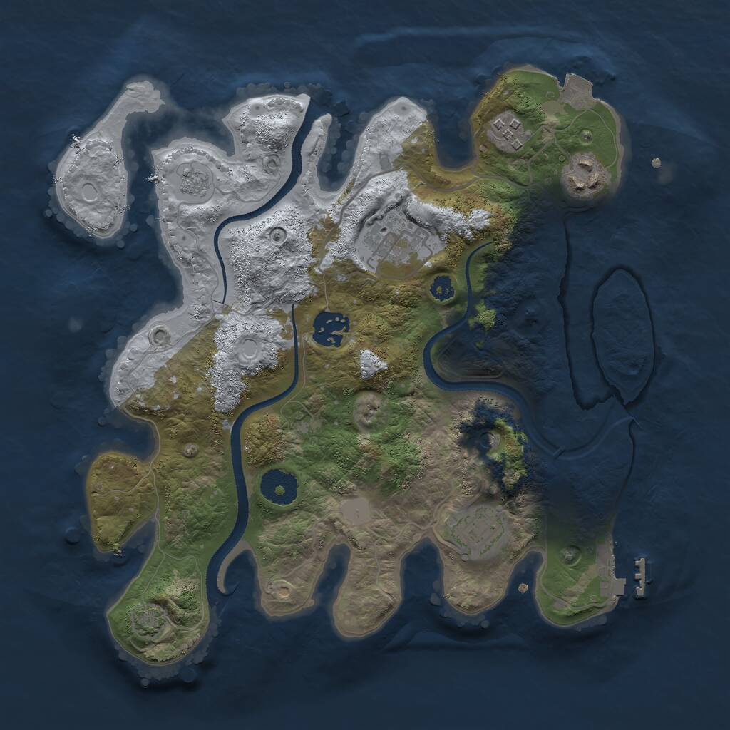 Rust Map: Procedural Map, Size: 3000, Seed: 699744, 10 Monuments