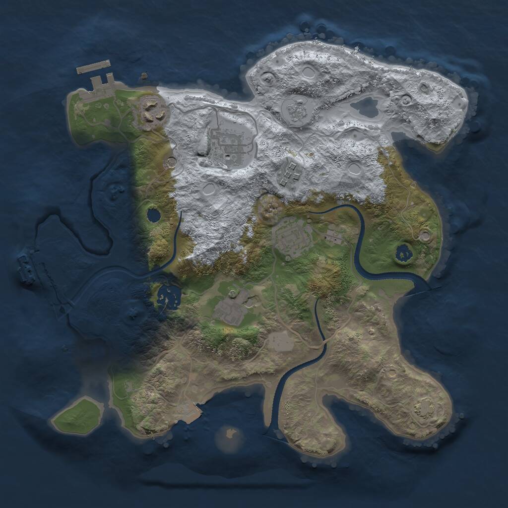Rust Map: Procedural Map, Size: 3000, Seed: 602543, 12 Monuments