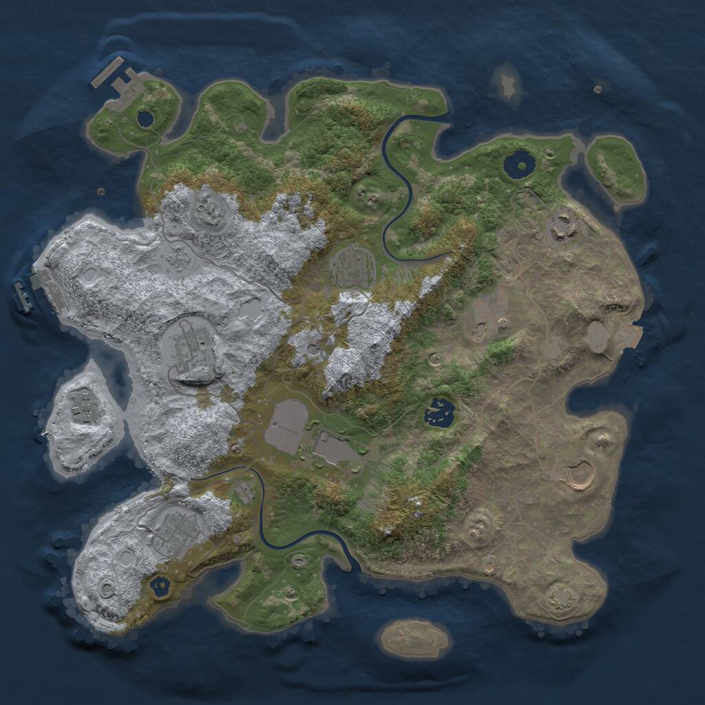 Rust Map: Procedural Map, Size: 3550, Seed: 995111, 15 Monuments
