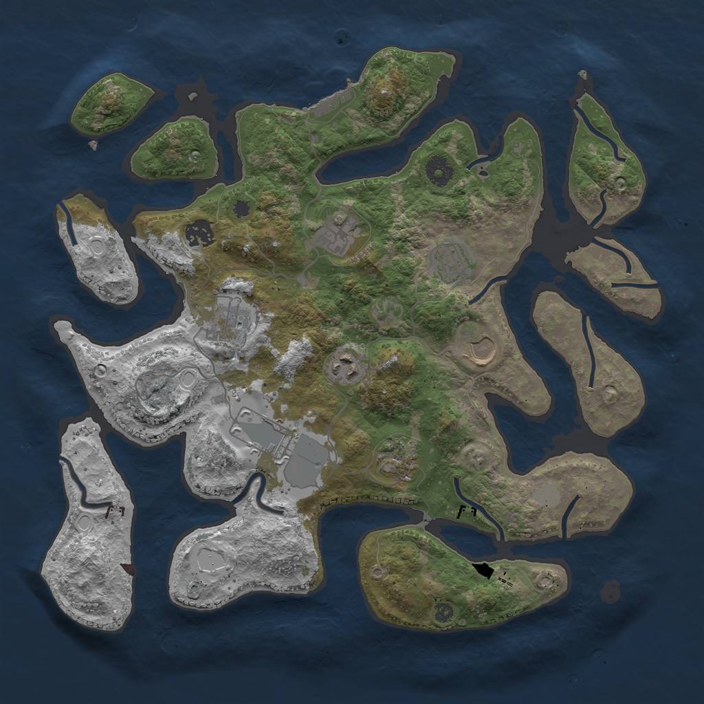Rust Map: Procedural Map, Size: 3700, Seed: 13830, 14 Monuments