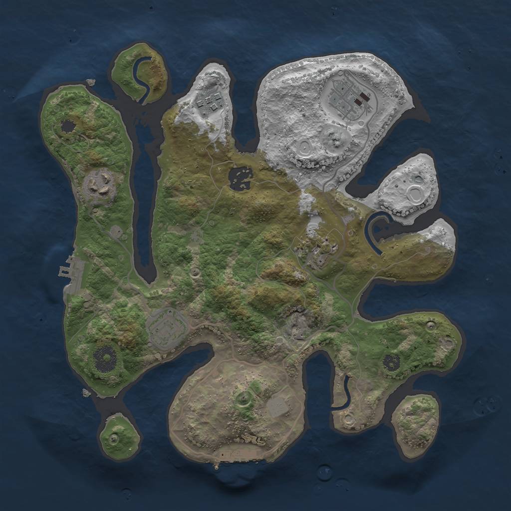 Rust Map: Procedural Map, Size: 3000, Seed: 297020, 13 Monuments