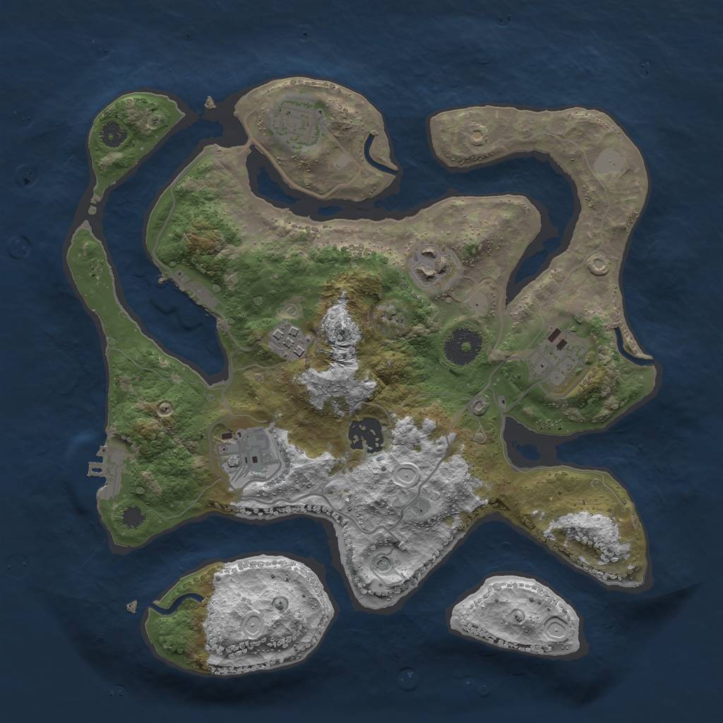 Rust Map: Procedural Map, Size: 3000, Seed: 822776, 14 Monuments