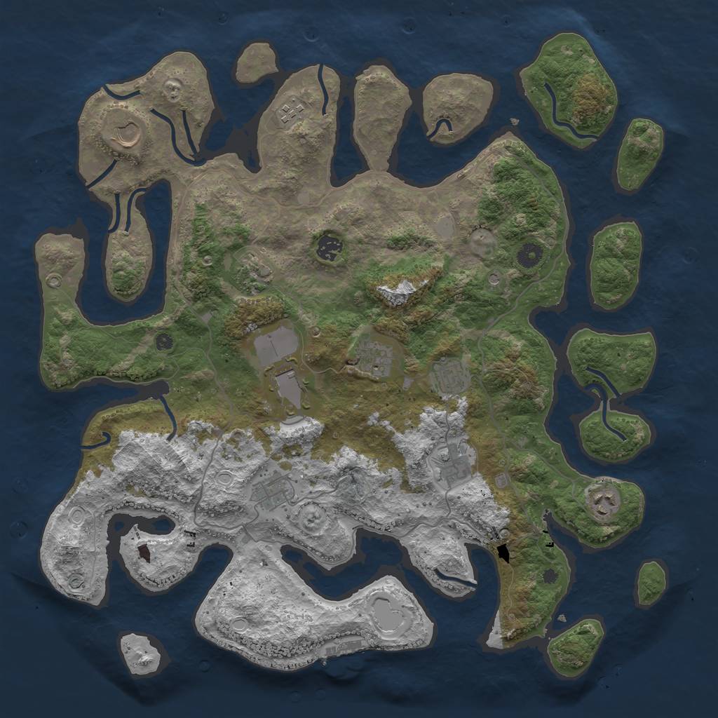 Rust Map: Procedural Map, Size: 4300, Seed: 406173, 17 Monuments