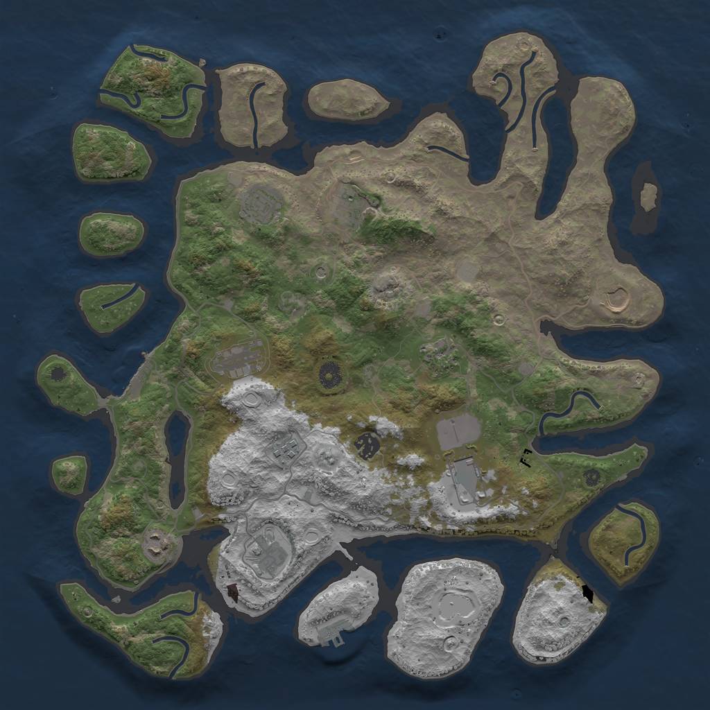 Rust Map: Procedural Map, Size: 4250, Seed: 9583274, 18 Monuments