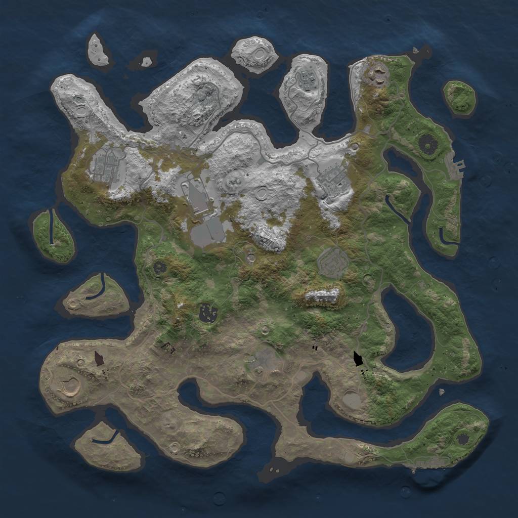 Rust Map: Procedural Map, Size: 4000, Seed: 78110, 17 Monuments