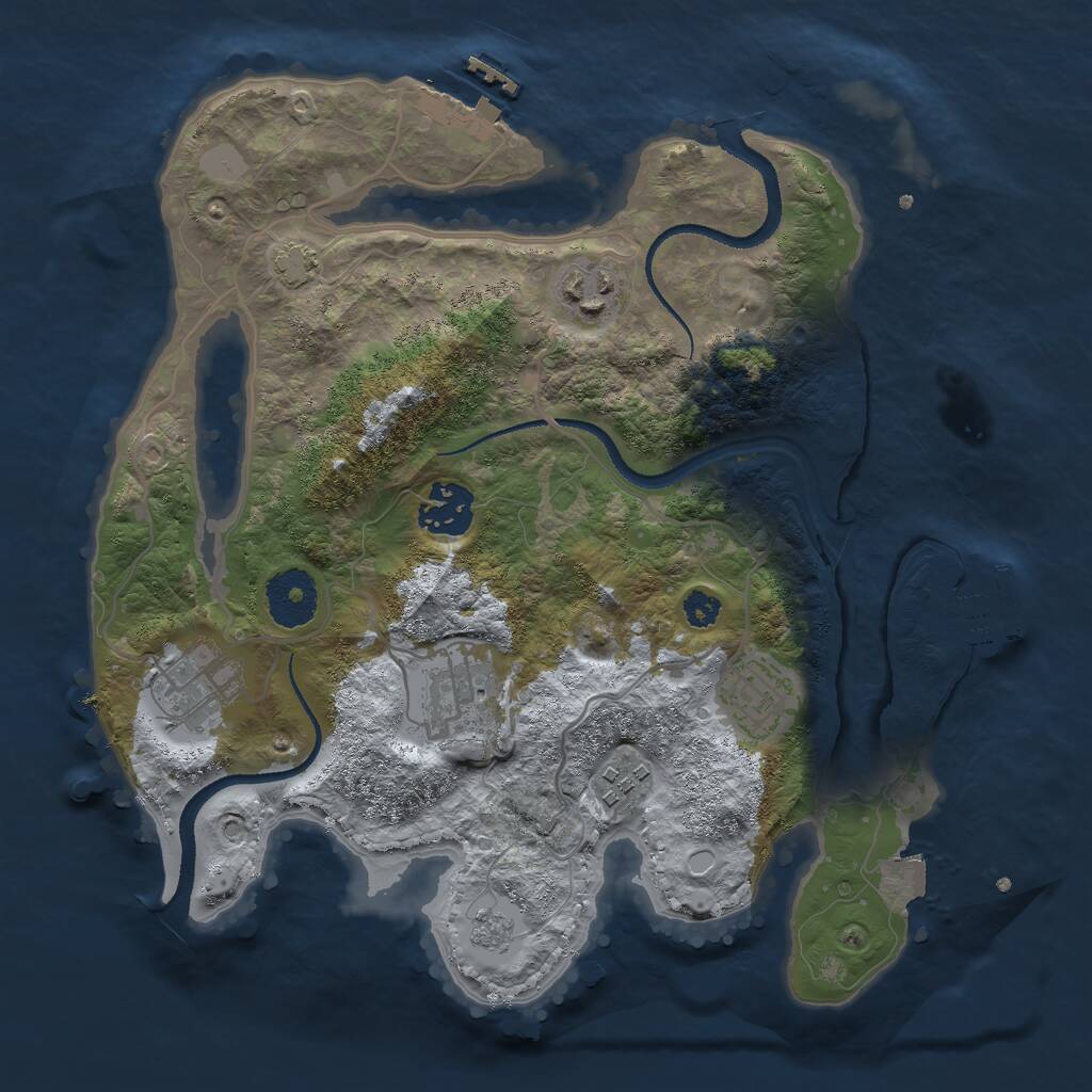 Rust Map: Procedural Map, Size: 3000, Seed: 2432419, 11 Monuments