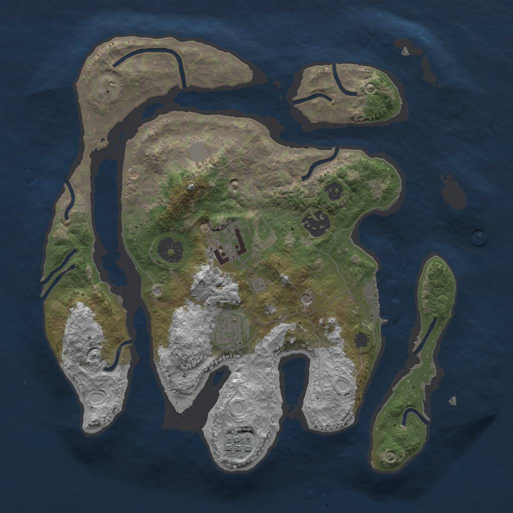 Rust Map: Procedural Map, Size: 3000, Seed: 2432419, 11 Monuments