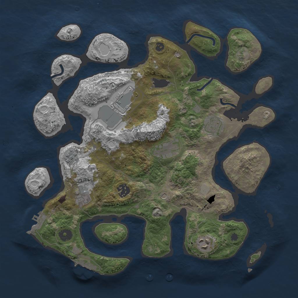 Rust Map: Procedural Map, Size: 3500, Seed: 612352, 15 Monuments
