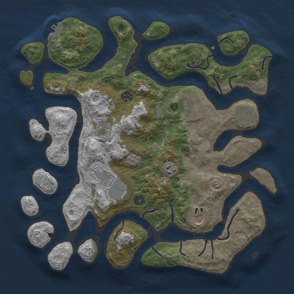 Rust Map: Procedural Map, Size: 3950, Seed: 58713982, 15 Monuments