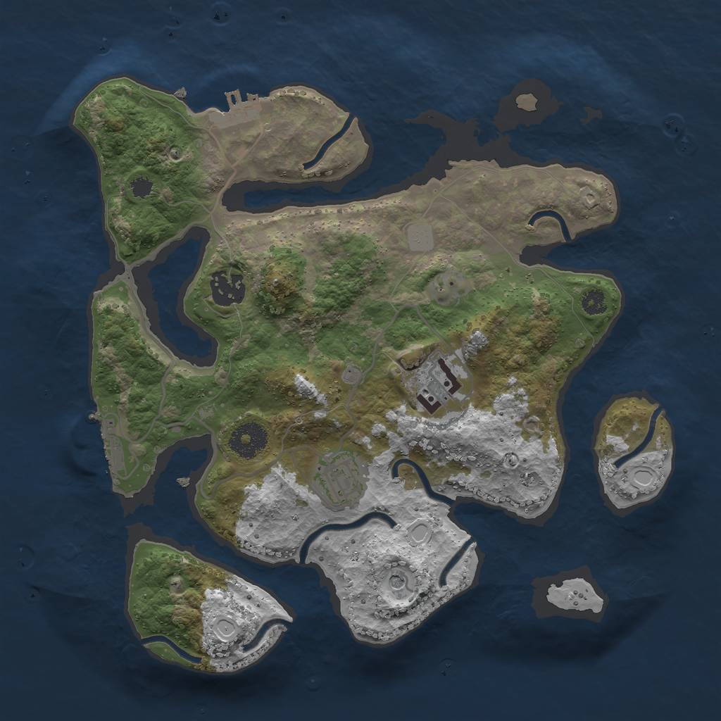 Rust Map: Procedural Map, Size: 3000, Seed: 1737195630, 11 Monuments