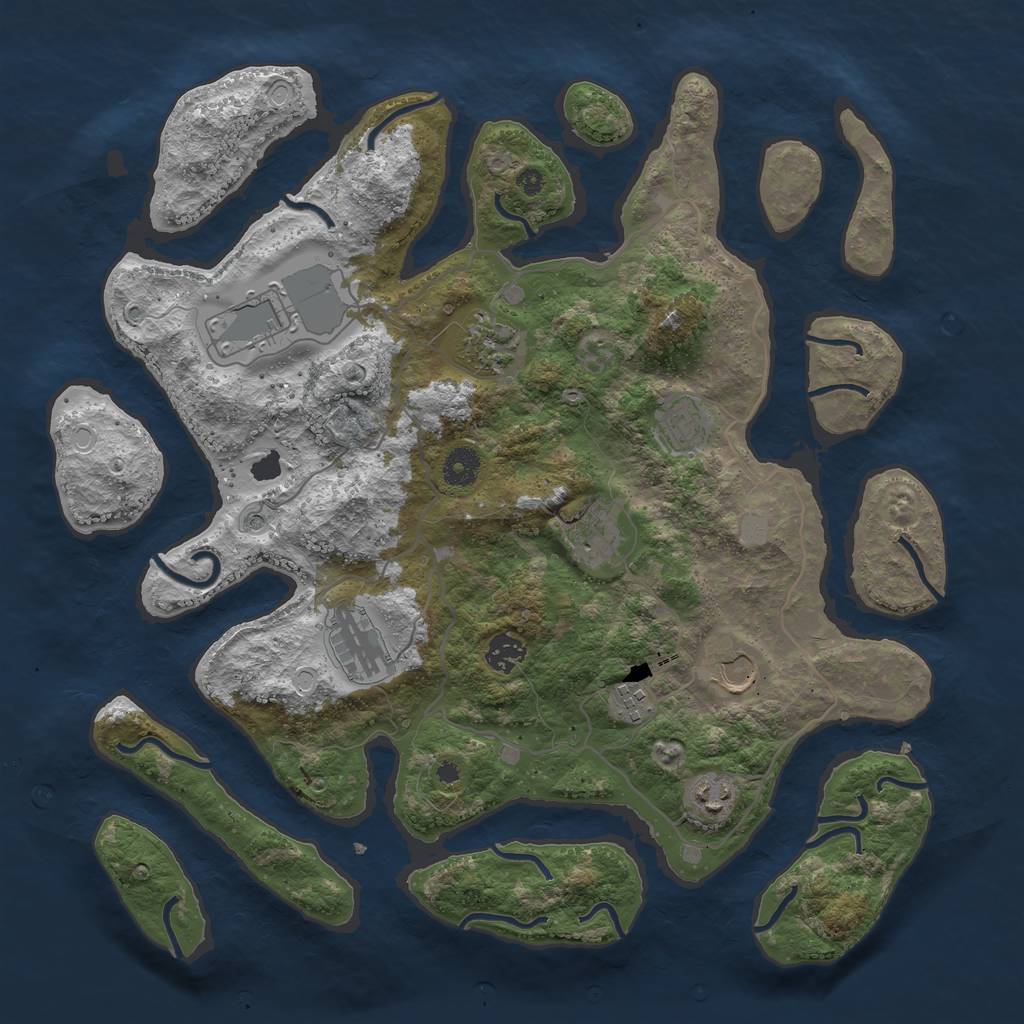 Rust Map: Procedural Map, Size: 4000, Seed: 539136, 15 Monuments