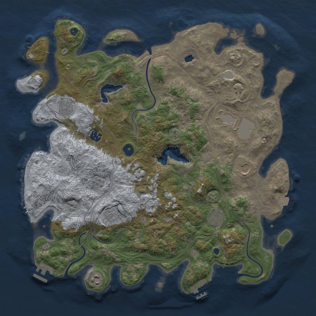 Rust Map: Procedural Map, Size: 4250, Seed: 524815347, 14 Monuments