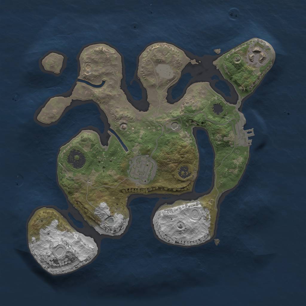 Rust Map: Procedural Map, Size: 2500, Seed: 536893967, 9 Monuments