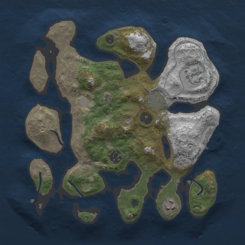 Rust Map: Procedural Map, Size: 3000, Seed: 1331345278, 12 Monuments