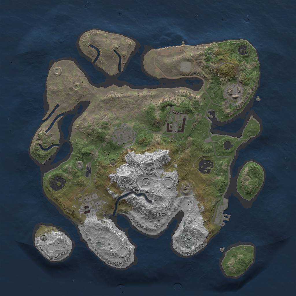 Rust Map: Procedural Map, Size: 3000, Seed: 835055, 14 Monuments