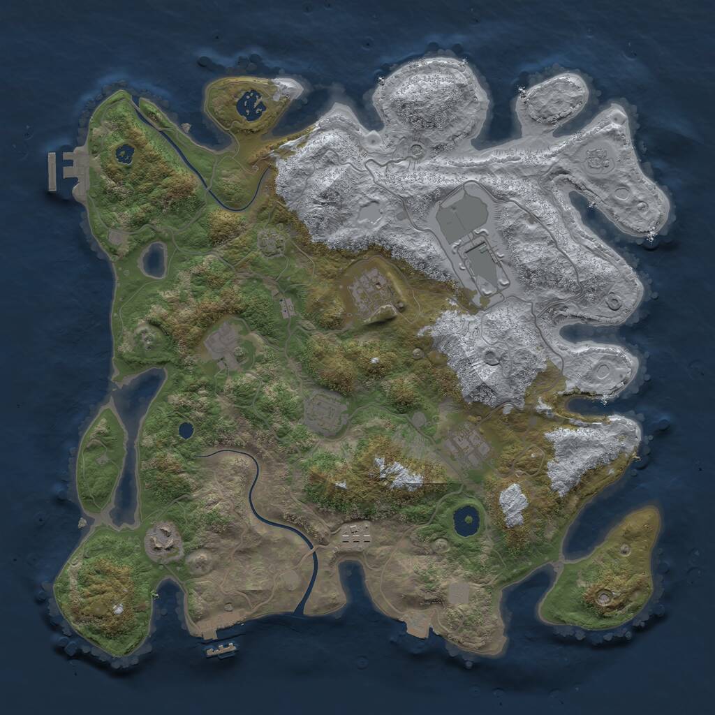 Rust Map: Procedural Map, Size: 3750, Seed: 961811, 14 Monuments