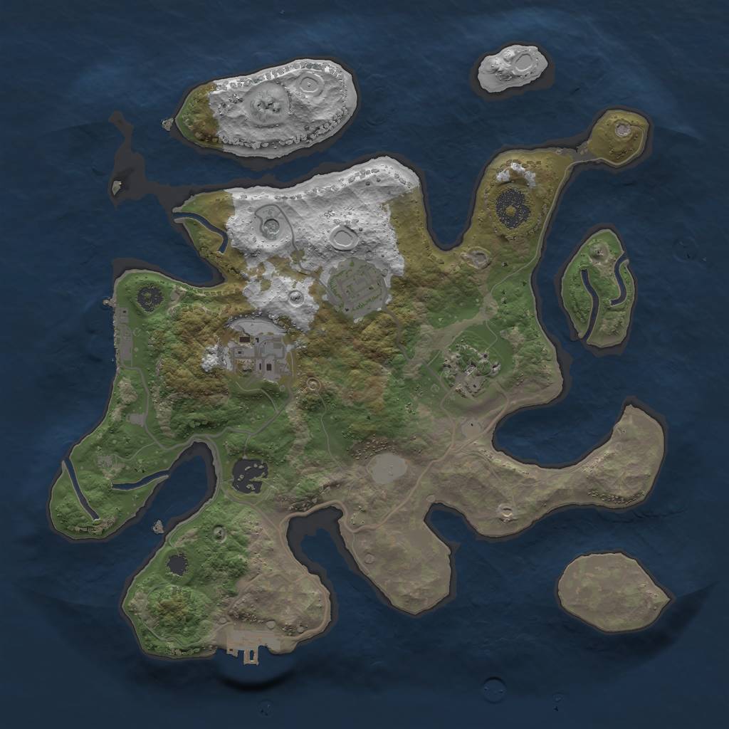 Rust Map: Procedural Map, Size: 3000, Seed: 866959, 12 Monuments