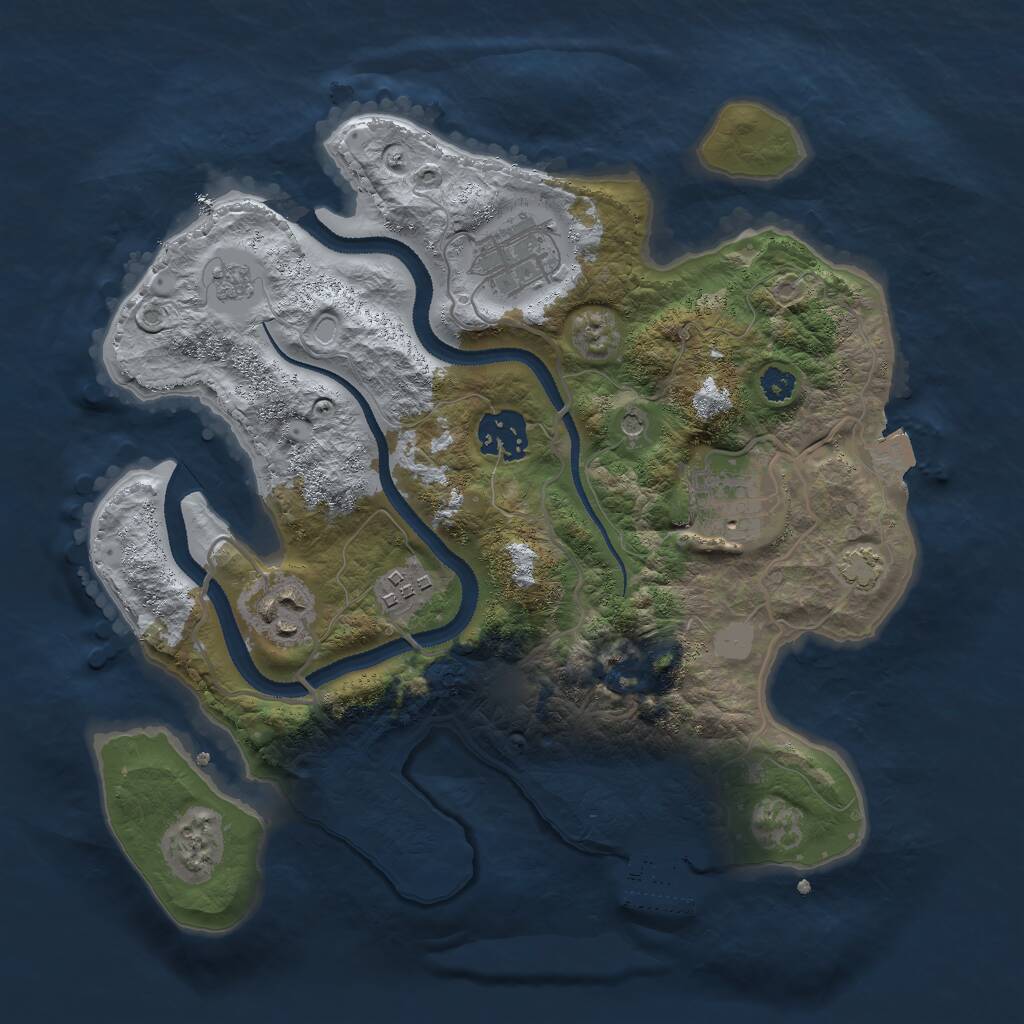 Rust Map: Procedural Map, Size: 3000, Seed: 215504, 10 Monuments