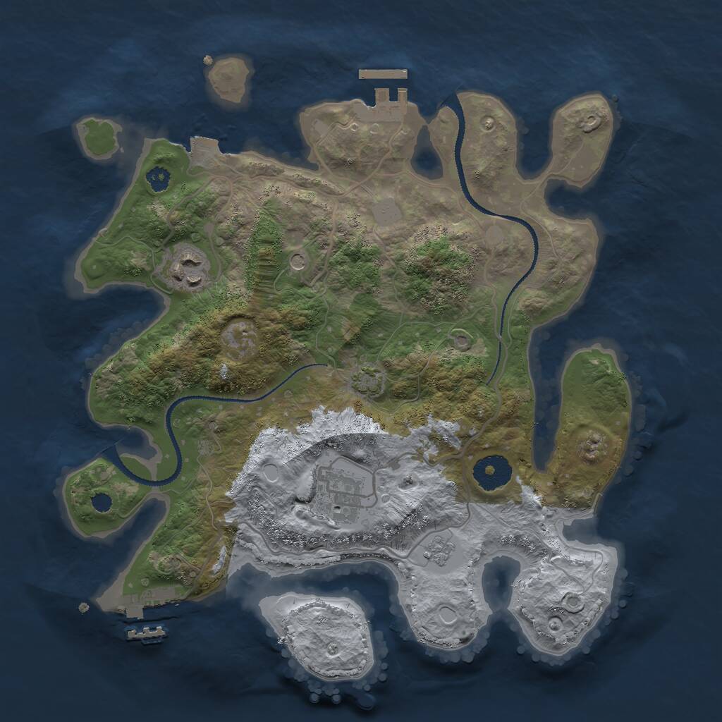 Rust Map: Procedural Map, Size: 3000, Seed: 356946, 8 Monuments