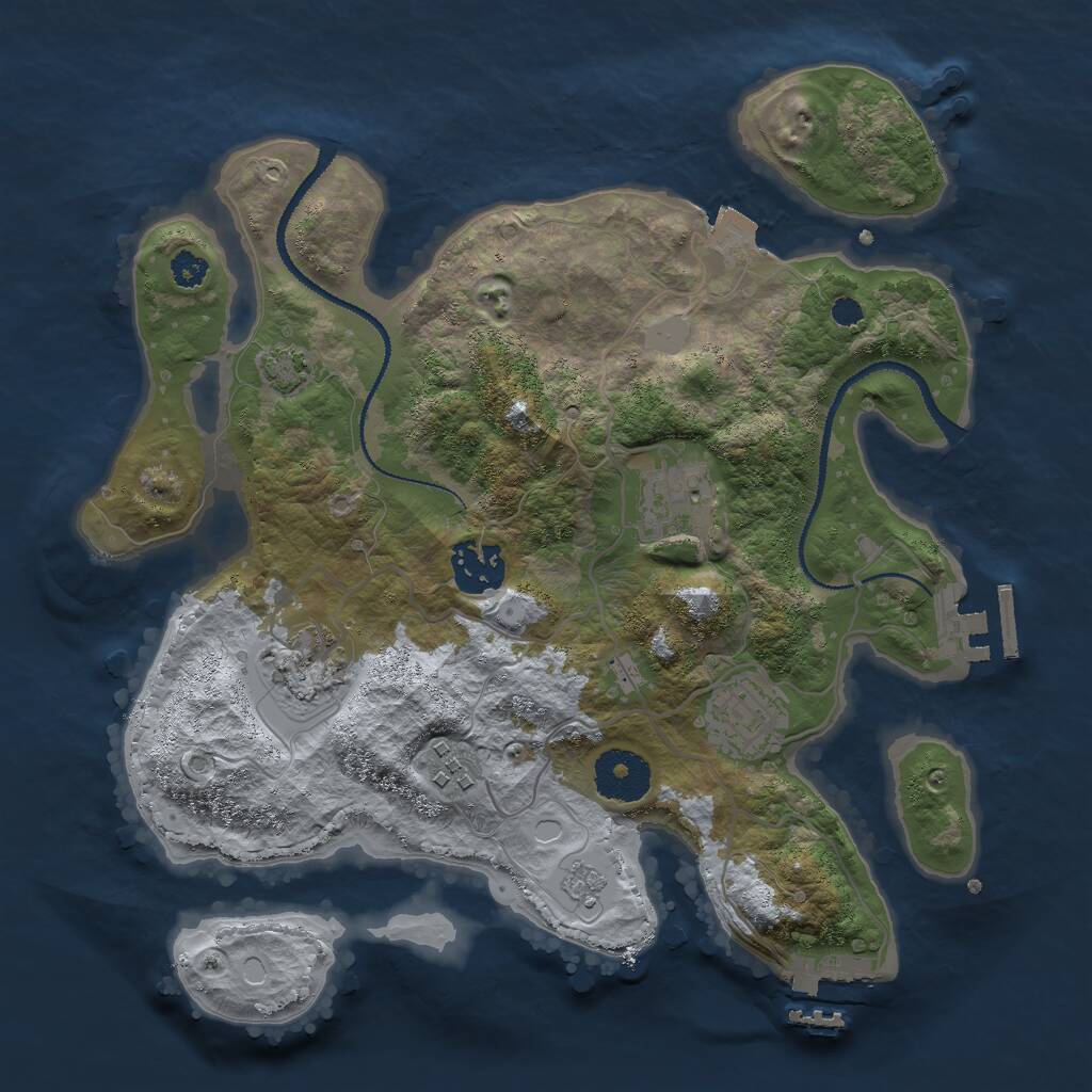 Rust Map: Procedural Map, Size: 3000, Seed: 165416, 10 Monuments